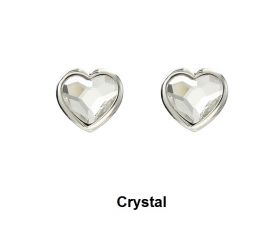 Обеци Love Heart с кристали Swarovski в различни цветове