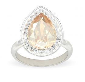 Сребърен пръстен Brilliance Drop Big с кристали Swarovski в различни цветове   