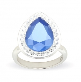 Сребърен пръстен Brilliance Drop Big с кристали Swarovski в различни цветове   