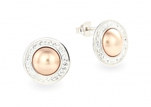 Обеци Brilliance Pearls с кристали Swarovski в различни цветове, сребро 925