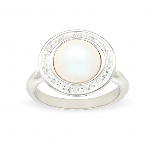 Пръстен Brilliance Pearls с кристали Swarovski в различни цветове, сребро 925