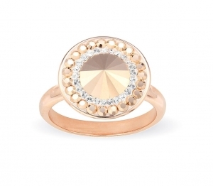 Сребърен пръстен Rivoli Gold с кристали Swarovski
